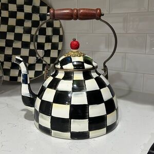 Courtley Check Teapot with Red Accent
